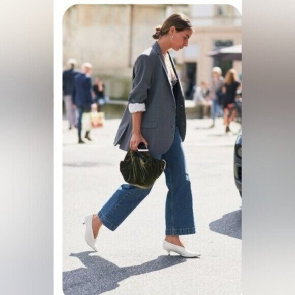 100% Wool Blazer Coat Jacket Single Button Waist 16P Grey - Picture 11 of 11